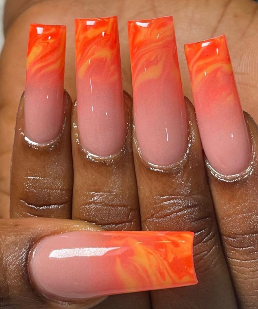 Fire Marble Nail Set🔥