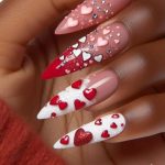 Valentines Day Nails 💖 Sprinkled with Sweet Hearts!