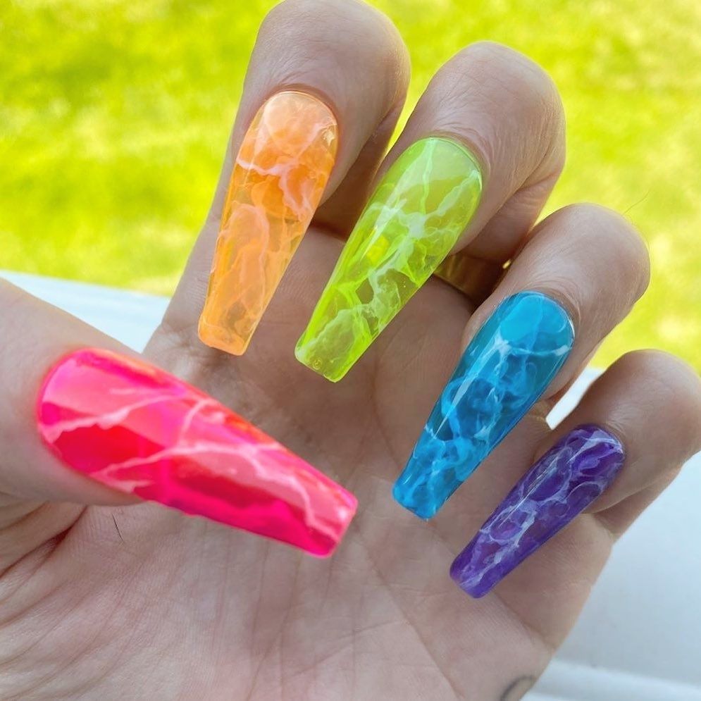 Neon Jelly Marble ❤️🧡💛💙💜