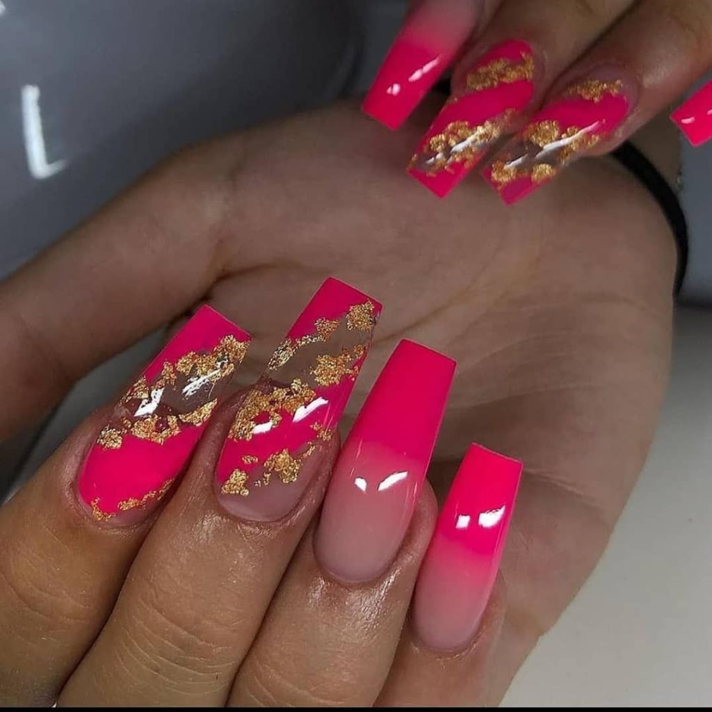 Hot pink nails