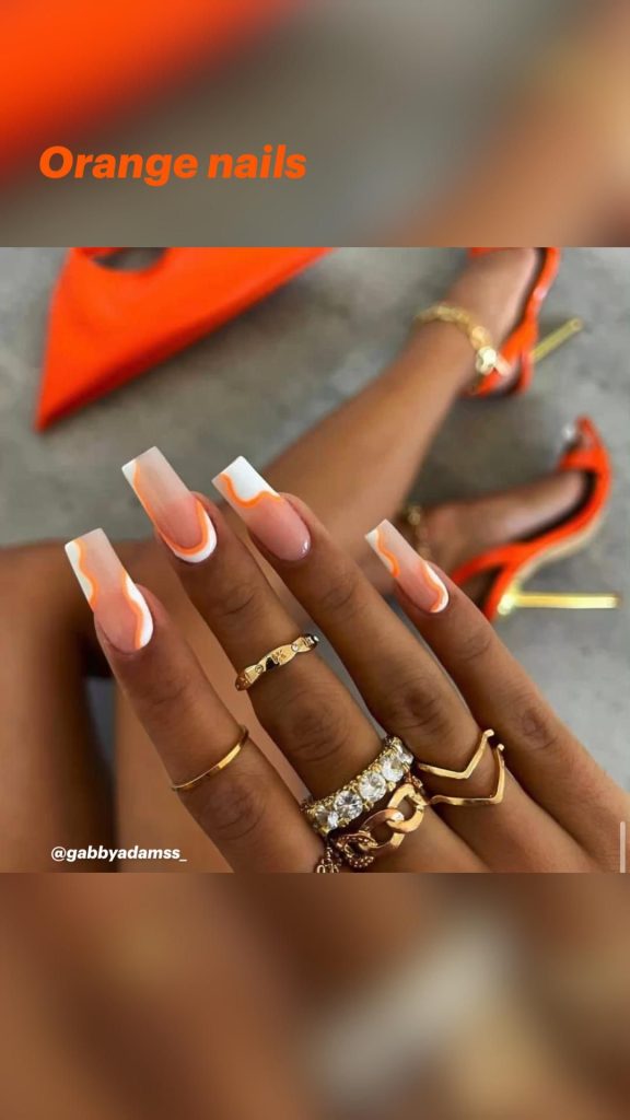 Orange nails🧡🍊🍑