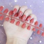 Clearance & Promo,Long Rectangular Colorful Fake Nail Patches, 24pcs Nail Art Design, DIY Manicure Festive Season|Wood pulp,Multicolor,Vsgery, Size:Free Size