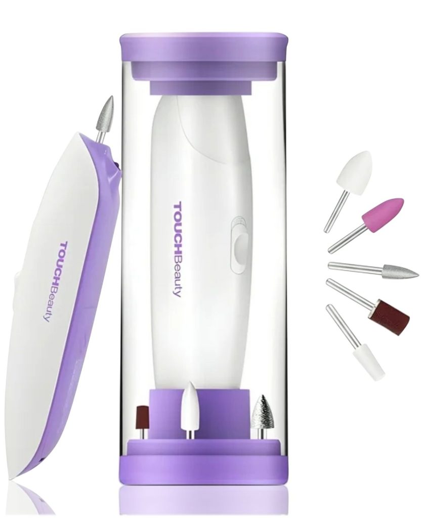 Touchbeauty Electric Cordless Manicure Pedicure Nail File Set – Purple