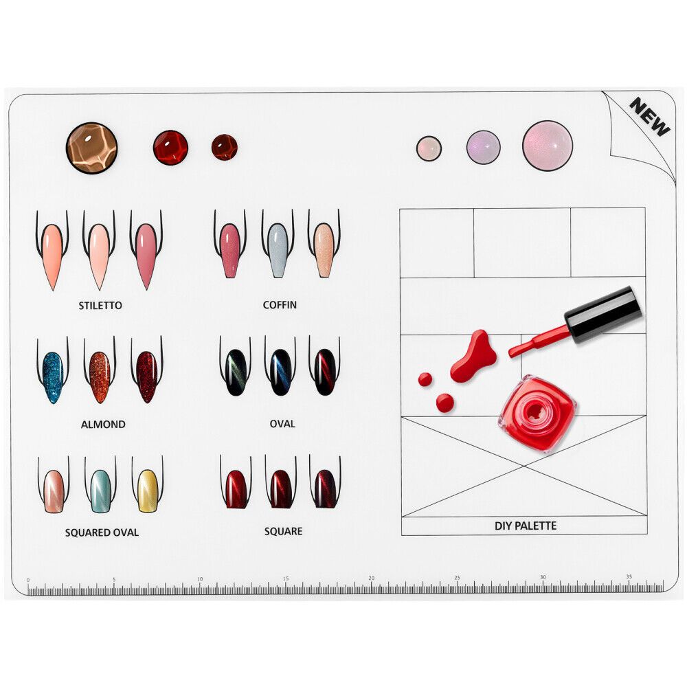Acrylic Training Mat Nail Art Practice Book Manicure Coloring Pad Sheet