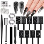 JFIYUOMCI 72Pcs Nail Magnet Tool Set, Cat Eye Gel Nail Polish Magnet Wand, Magnetic Nail Polish, Cat Eye Magnet for Nails, Cat Eye Magnets Tool Nail Design Tools Nail Art Accessories
