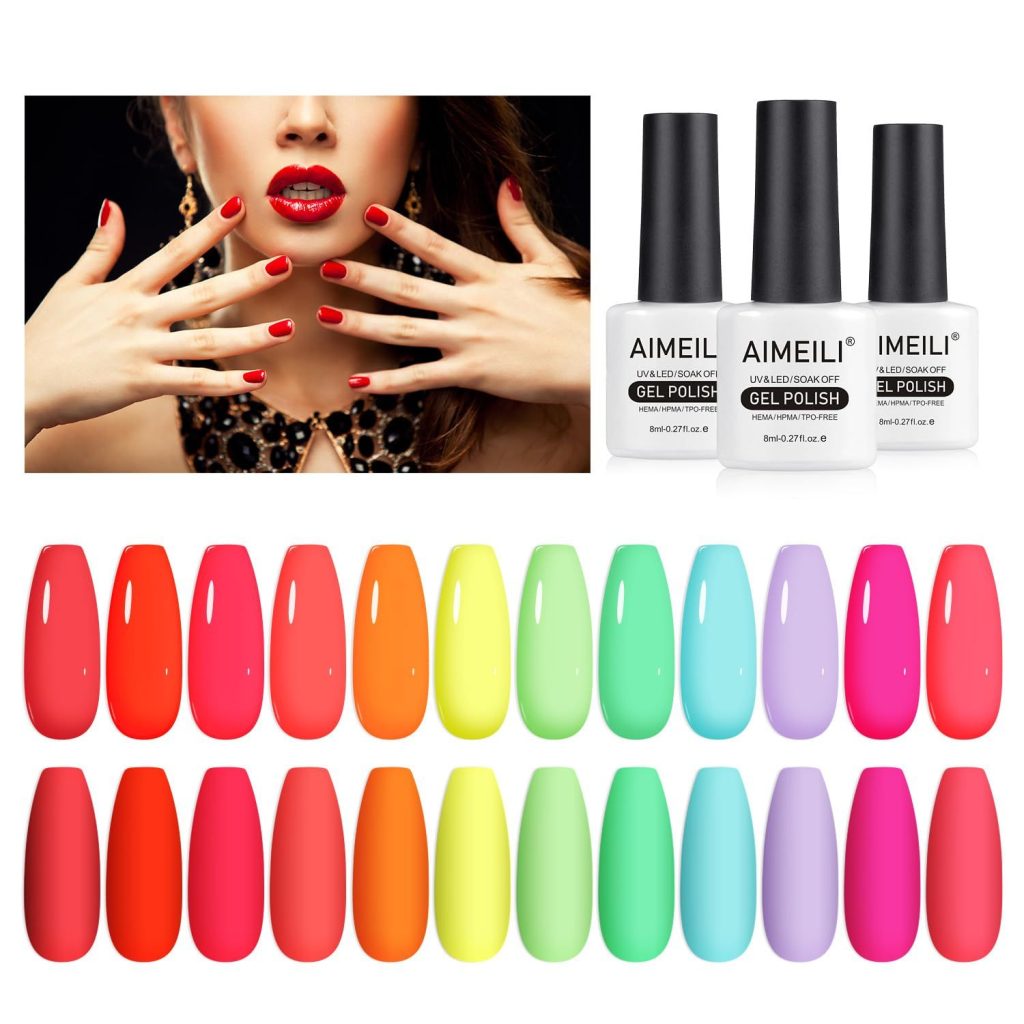 AIMEILI Gel Nail Polish Set Of 12pcs X 8ml – Kit Set 26