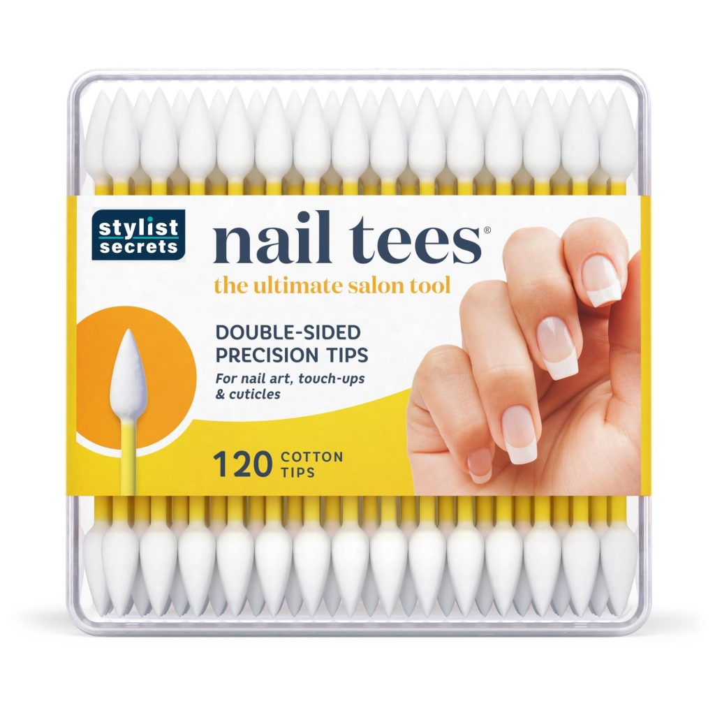 Fran Wilson NAIL TEES COTTON TIPS 120 Count (12 PACK) – The Ultimate Nail Tool, Multi-Purpose Double-sided Swabs with Pointed Ends for Precise Touch-ups and the Perfect At-Home Manicure & Pedicure