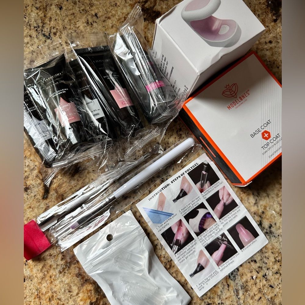 11pc Nail Tips Set, Tips, Colors, Uv Lamp, Women’s, Os | Color: Cream/Pink | Size: Os