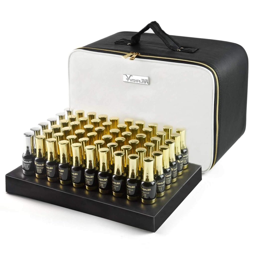 VENALISA 120 Pcs 12ML Gel Nail Polish Set with Base and Top Coat, Gel Polish Kit White Black Pink Blue Colors Soak Off UV LED Nail Gel Polish Sets Nail Art Starter Manicure Salon