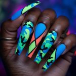 Matte Neon Camouflage Nails💅🏾😍🔥Trending Nails, Nails Inspo