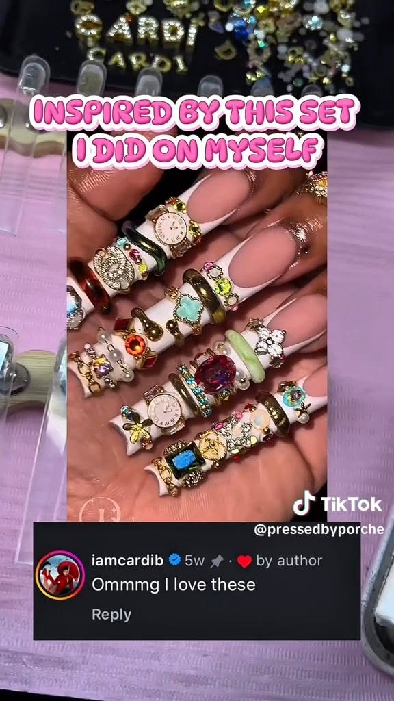 ❤️‍🔥PT 1 of making my signature bangle nails for Cardi ✨