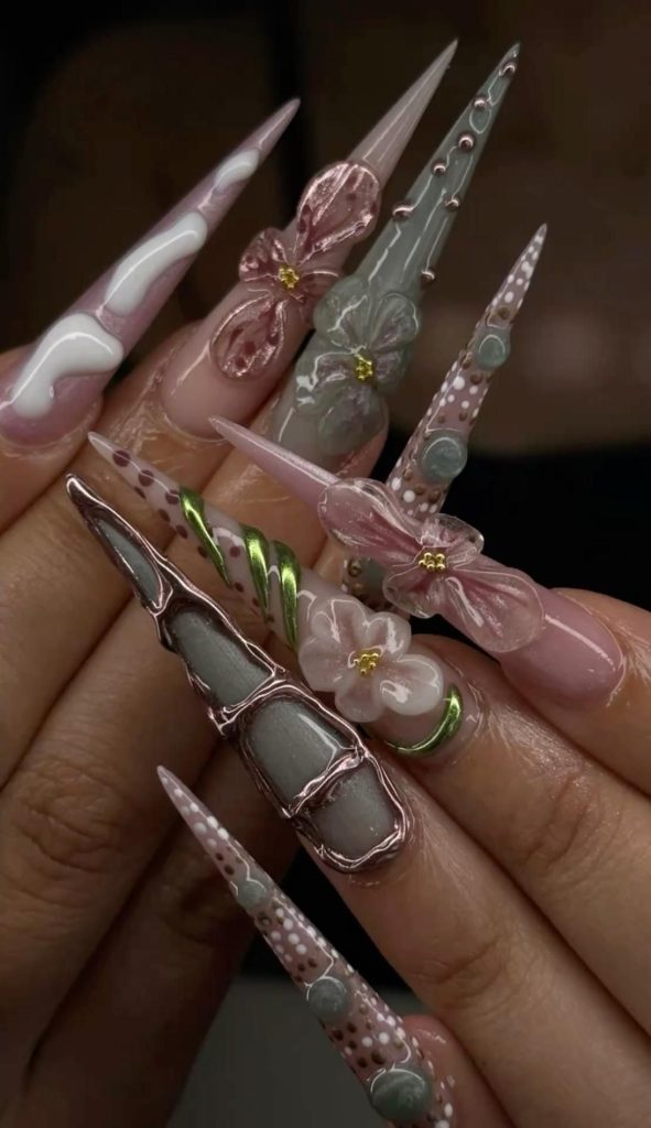 XXL stiletto nail set