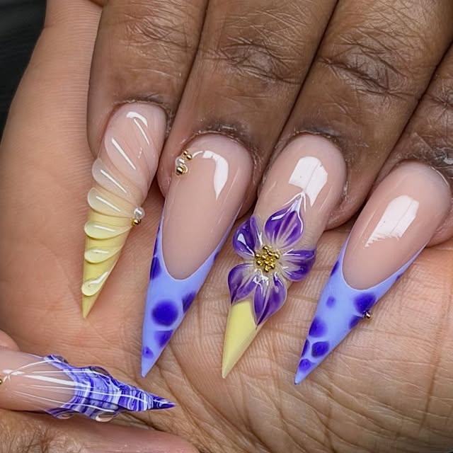 nailedbyCilla on Instagram: “💜💟🪻  #nails #stilletonails #explorer #then…