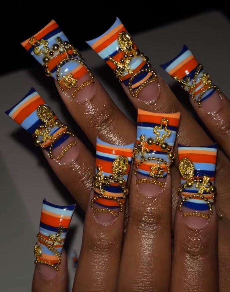 Colorful 90s Nails