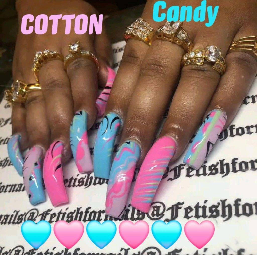 🩷🩵♡COTTON CANDY 🍬 ♡NAIL INSPO♡🩵🩷