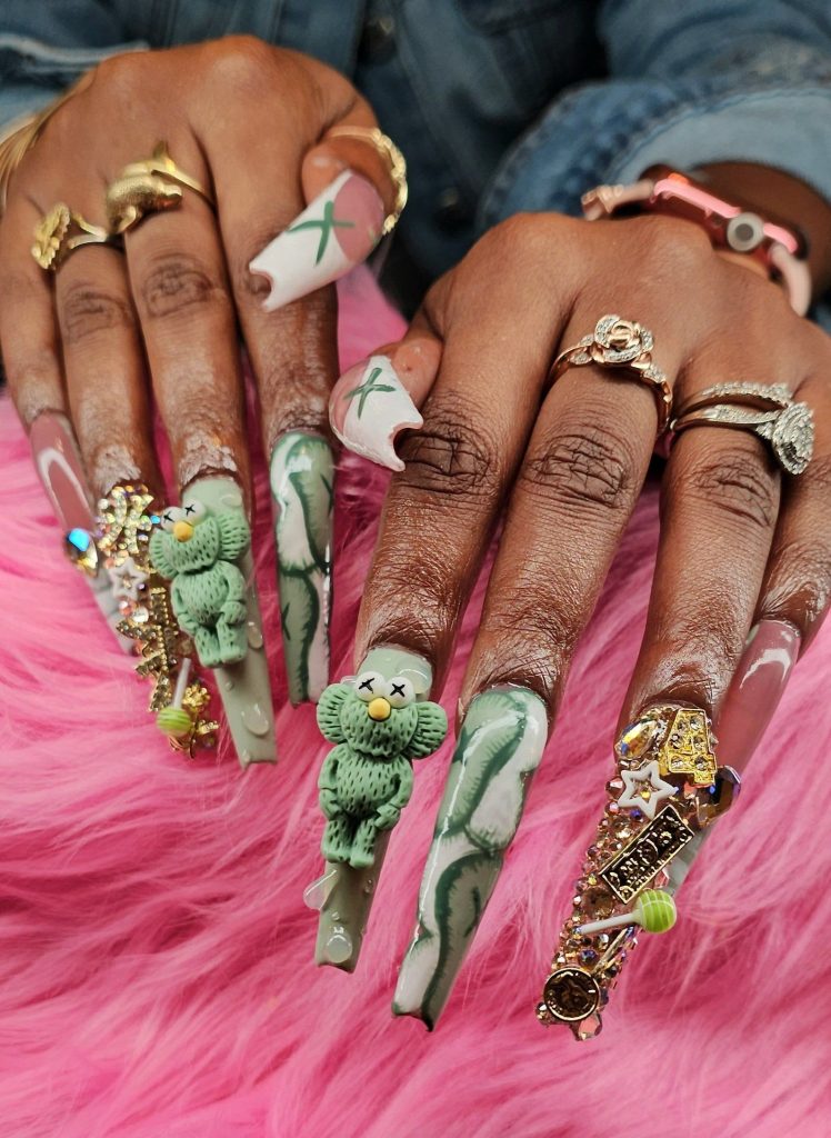 Short, Medium, Long, XL, 3XL, 5XL Almond, Coffin, Duck, Square, Stiletto Kaws Character Acrylic Gel Press On Nails