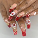 Trendy 3D LadyBug Nail Art